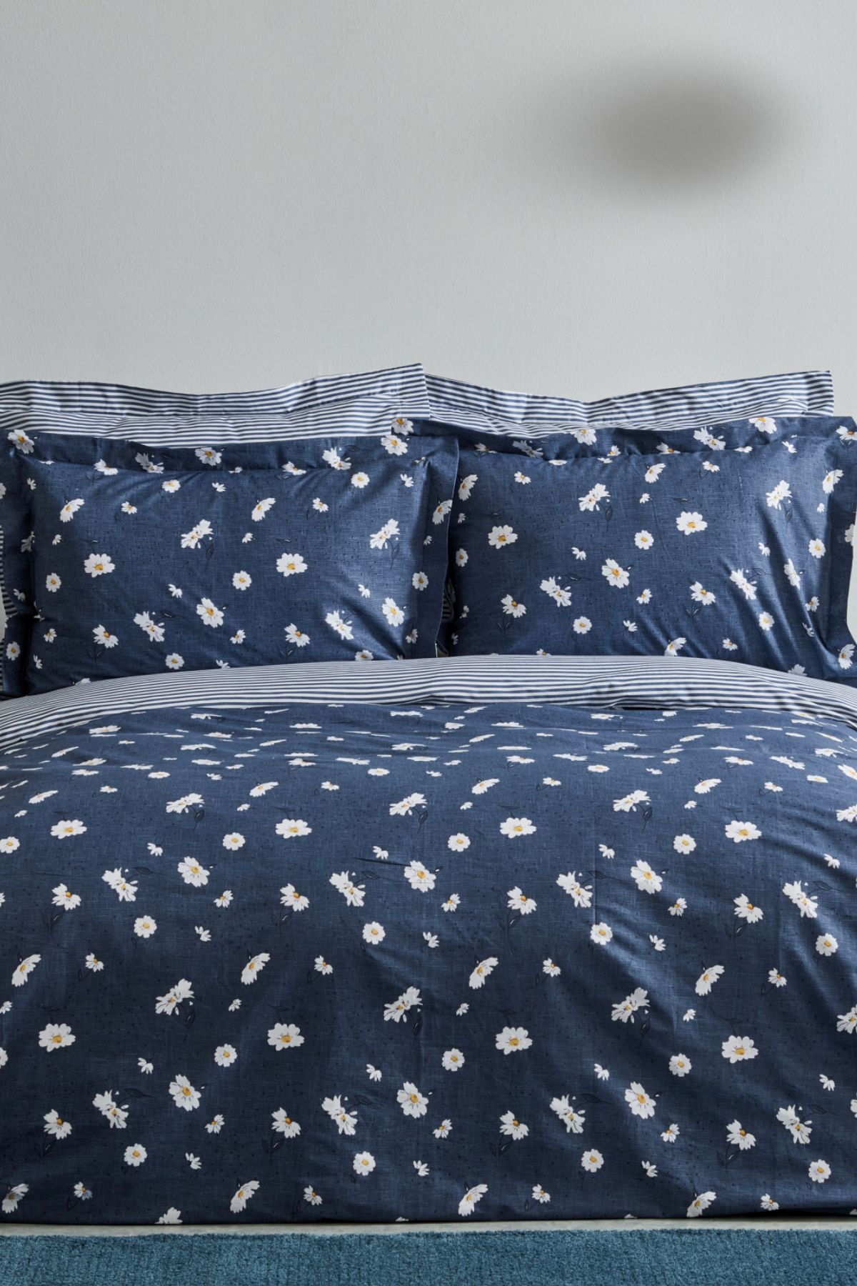 Daisy %100 Pamuk Çift Kişilik Nevresim Takımı Mint İndigo PP