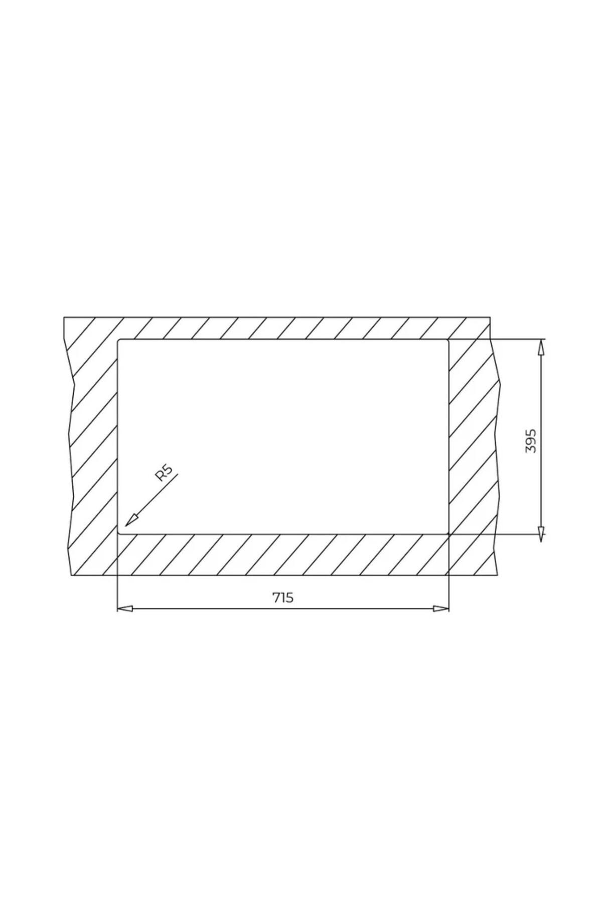 Square 72.40 Tezgah Altı Stone Gri Granit Evye