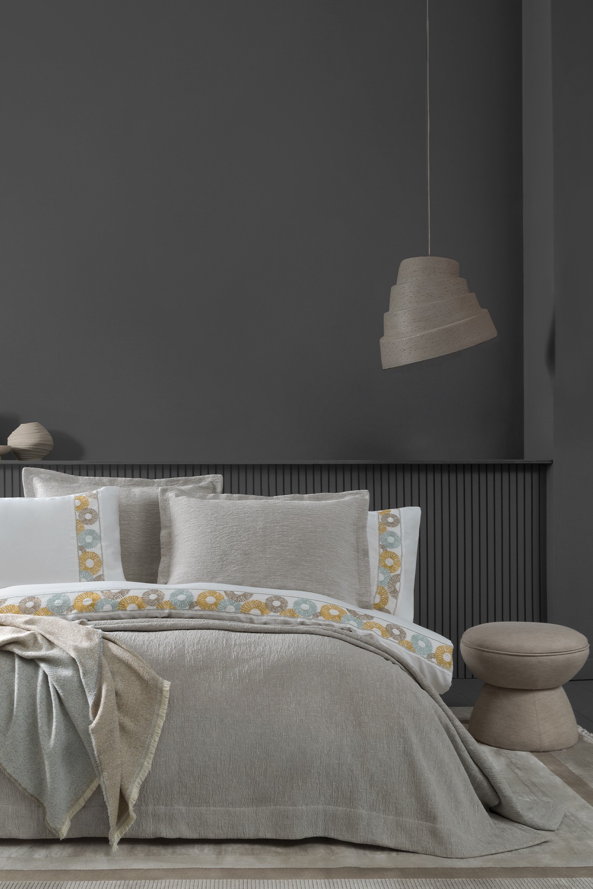 Meloni Çift Kişilik Infinity 8 Parça Çeyiz Seti - Vizon