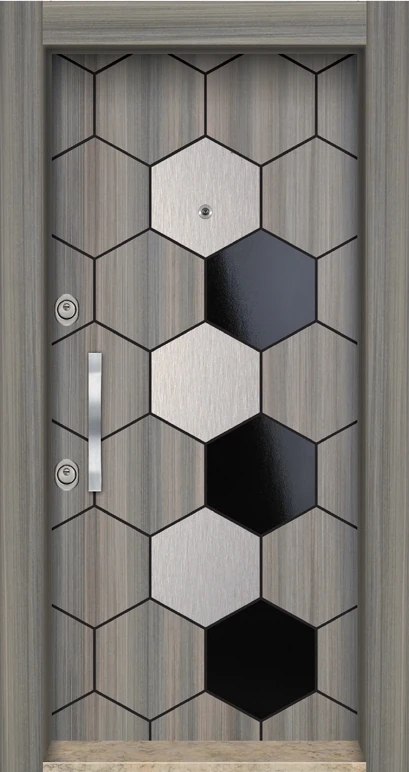 Ahşap Renk Çelik Kapı TEZ3594