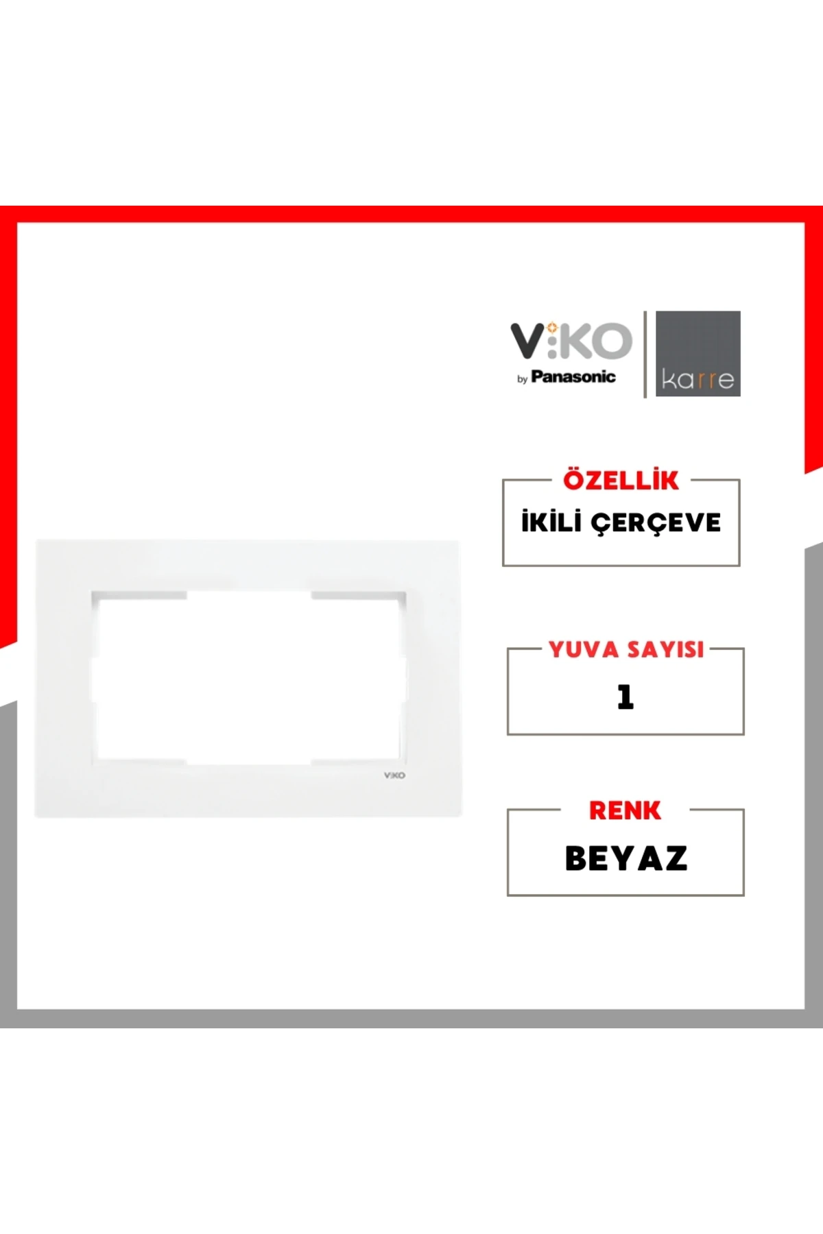 Karre Ikili Priz Çerçeve – Yatay, Beyaz, Şık Ve Dayanıklı Tasarım