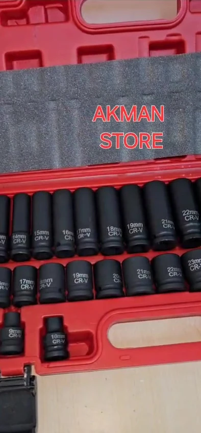 Profesyonel 35 Parça 1/2" Darbeli Lokma Seti - CR-V Çelik | Sanayi Tipi, Cırcır Uyumlu