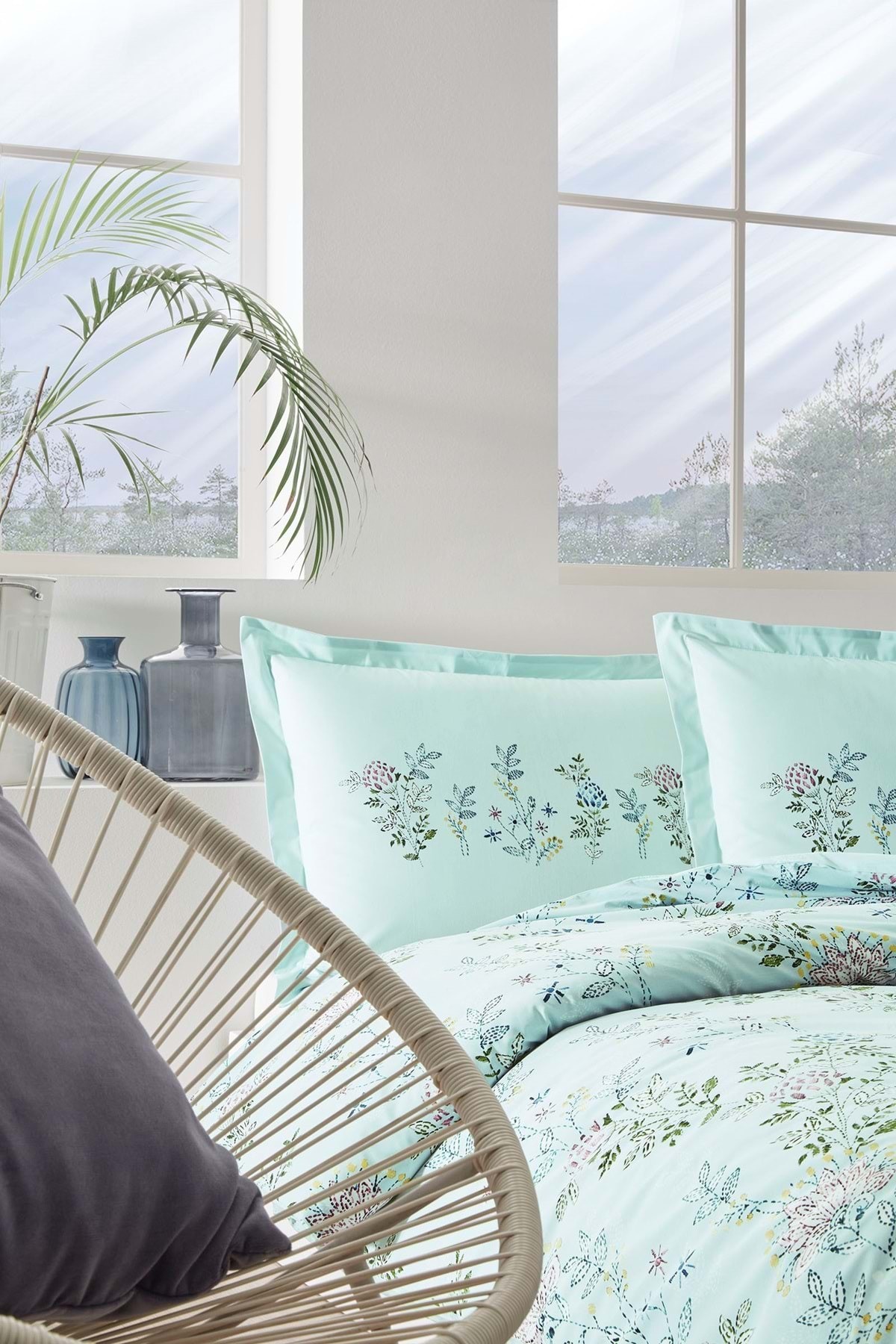 Romantic Touch Çift Kişilik Nevresim Takımı Mint