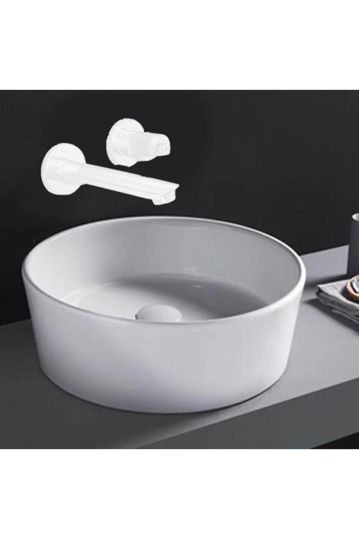 Myra Ankastre Gömme Lavabo Bataryası Set Mat Beyaz 102167603C4-YY+102166601C4