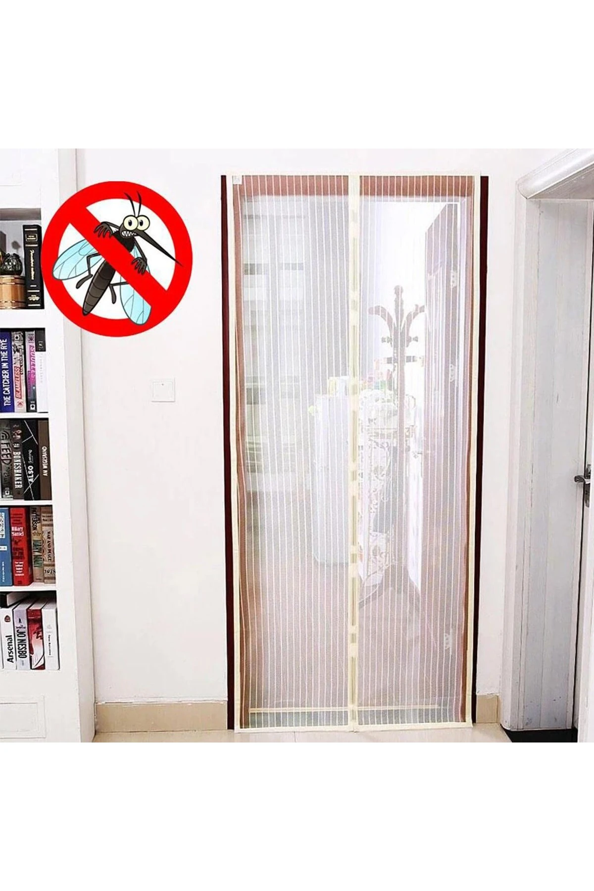 Pratik Manyetik Mıknatıslı Beyaz Kapı Pencere Sinekliği Tülü 90 x 210 cm (5258)