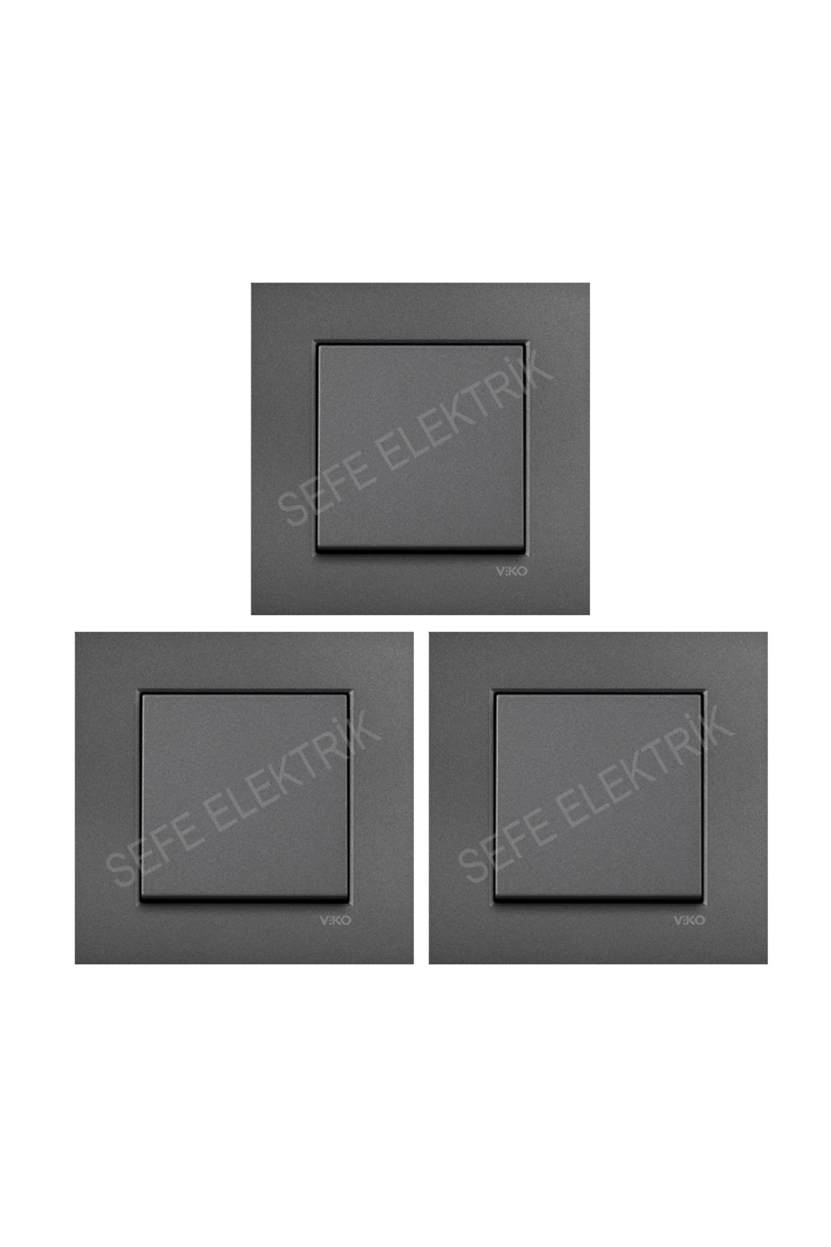 Viko Novella Füme Anahtar 3 Adet Çerçeveleri Dahil