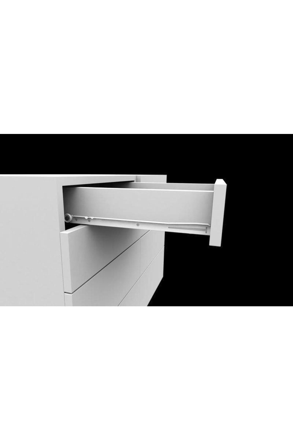 450mm Beyaz Bantlı Çekmece Rayı 1 Takım