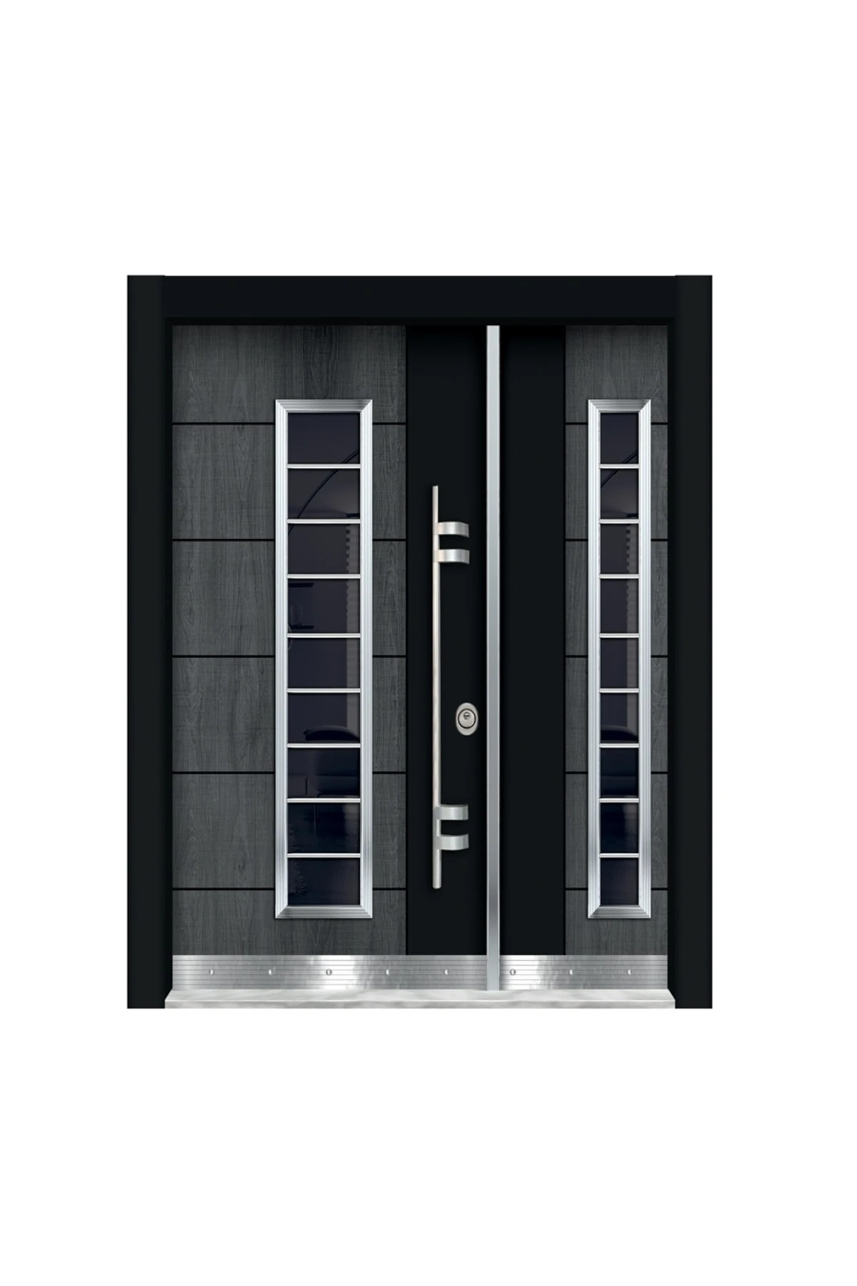 0156 Gri Meşe Dış Kapı, Apartman Kapısı, Villa Kapısı