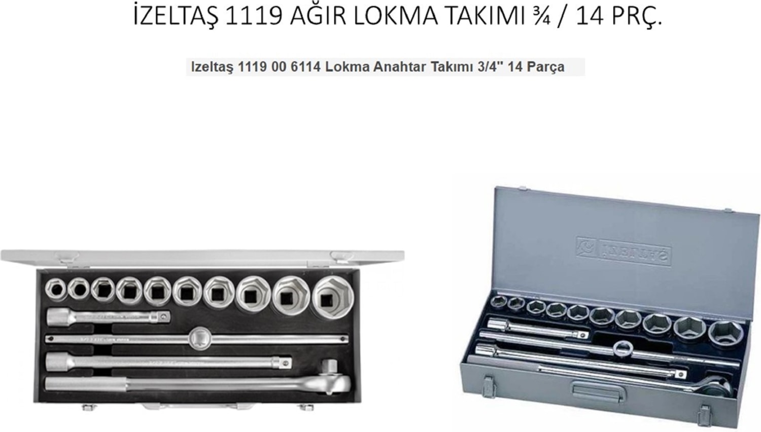 Altı Köşe Lokma Anahtar Takımı 3 4” 14 Parça 1119 00 6114