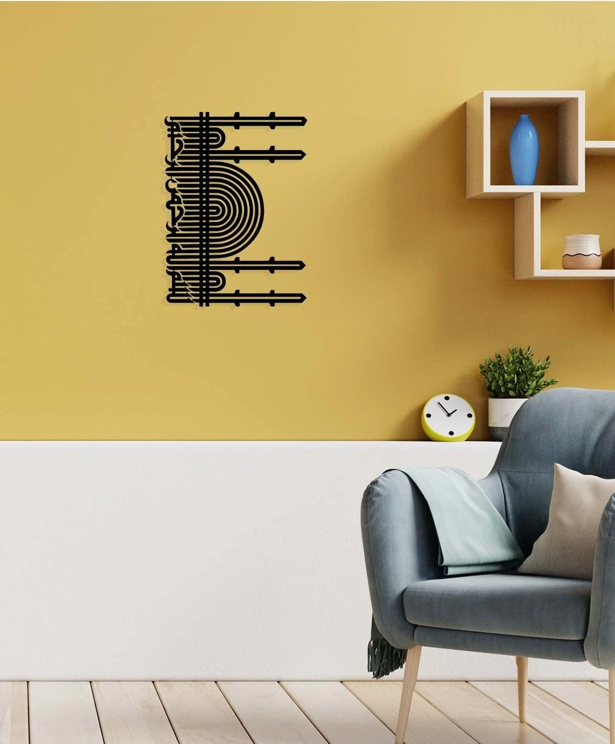 -Bismillahirrahmanirrahim Cami Motifli Islami Metal Tablo - Islami Ev Dekorasyonu - Dini Duvar Tabloları - 70 X 50 - Cm - Sıyah-Islm-056