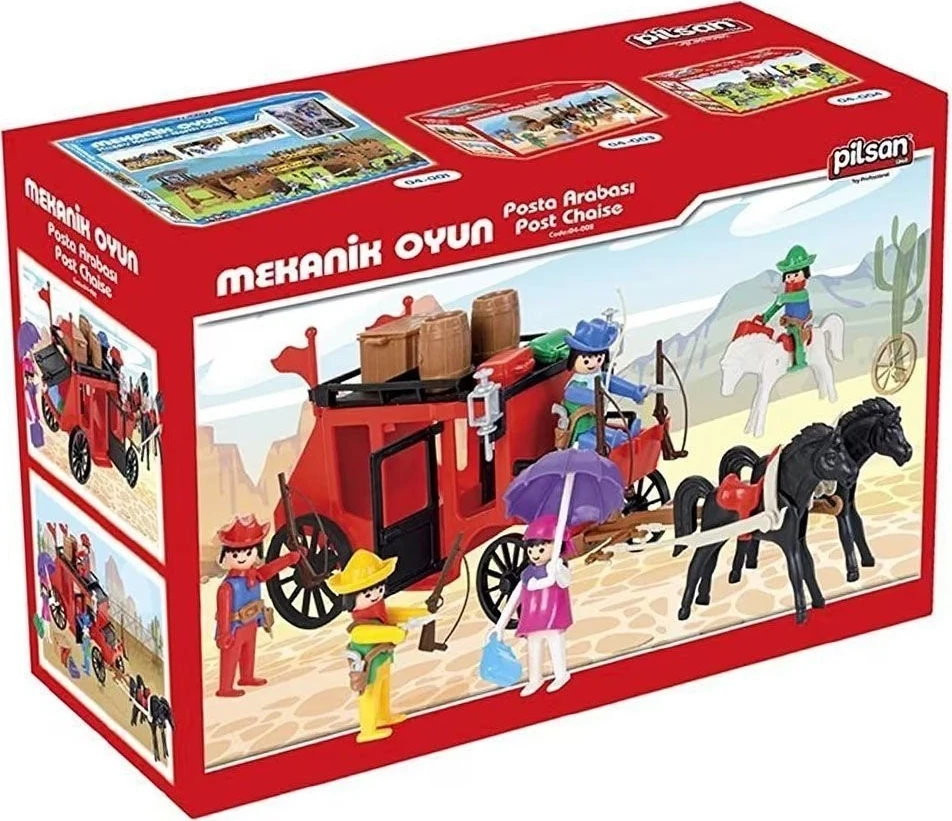 04 002 Mini Mekanik Seri 2 Posta Arabası -Pilsan Oyuncak Kız Erkek Çocuk Oyuncak Eğitici Oyuncaklar