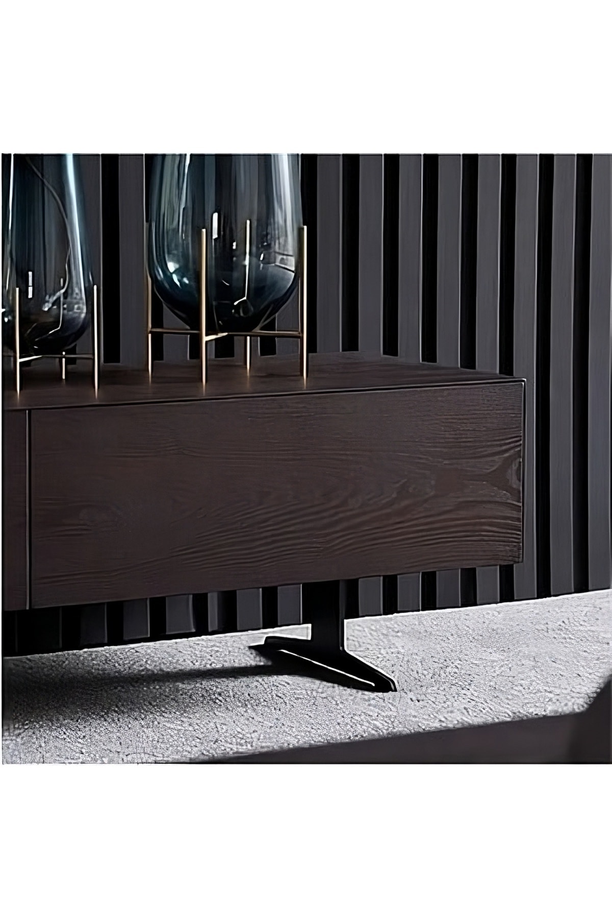 Lambiri ( 5 Adet 12x280 Cm ) Gri Antrasit Model Ev, Ofis Pvc Duvar Paneli