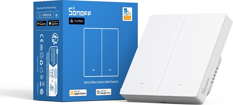 M5-2C-86W Matter Akıllı Duvar Anahtarı 2 Kanallı