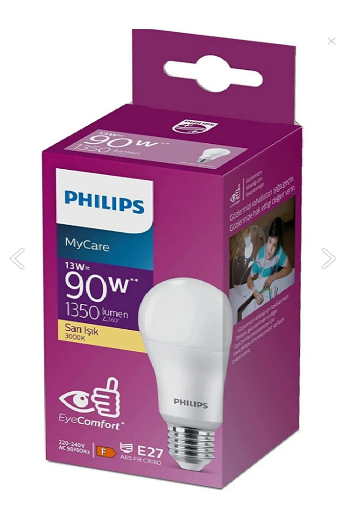 Mycare 13w(90w) =23w Led Ampul/ 3000k-sarı Işık/ 1350 Lumen/ E27 Duy