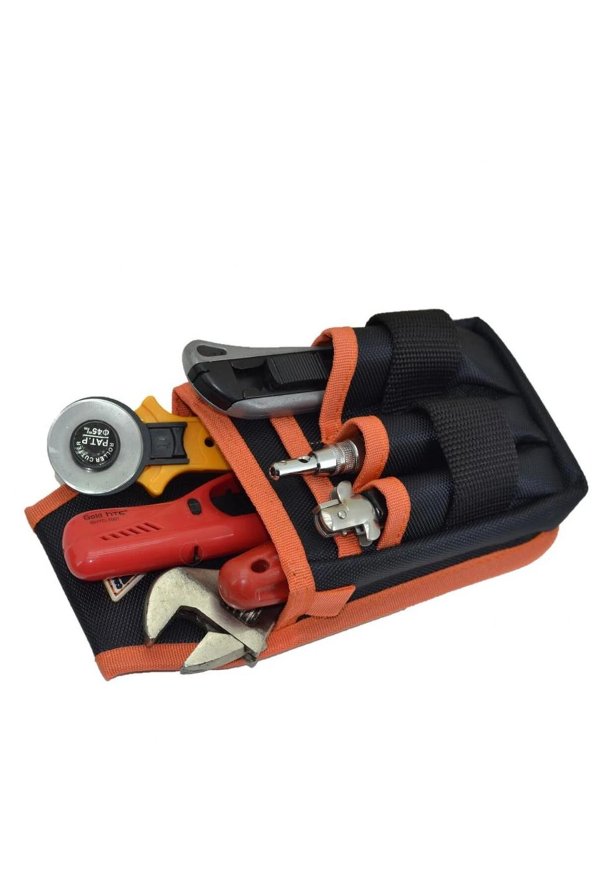 Cırtlı Alet Edevat Elektrikçi Tekniker Bel Çantası Siyah