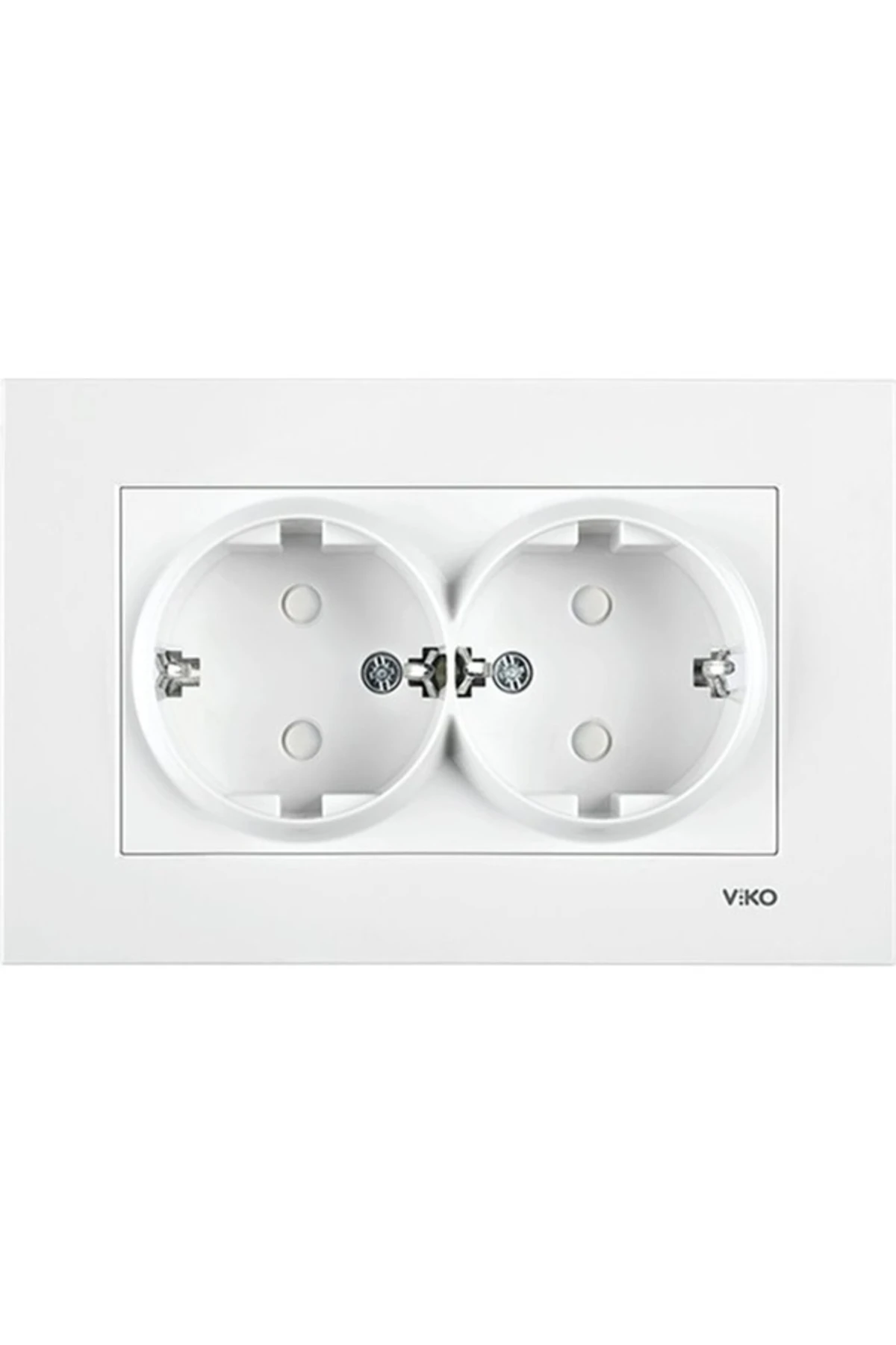 -karre Beyaz 2'li Çocuk Korumalı Topraklı Priz