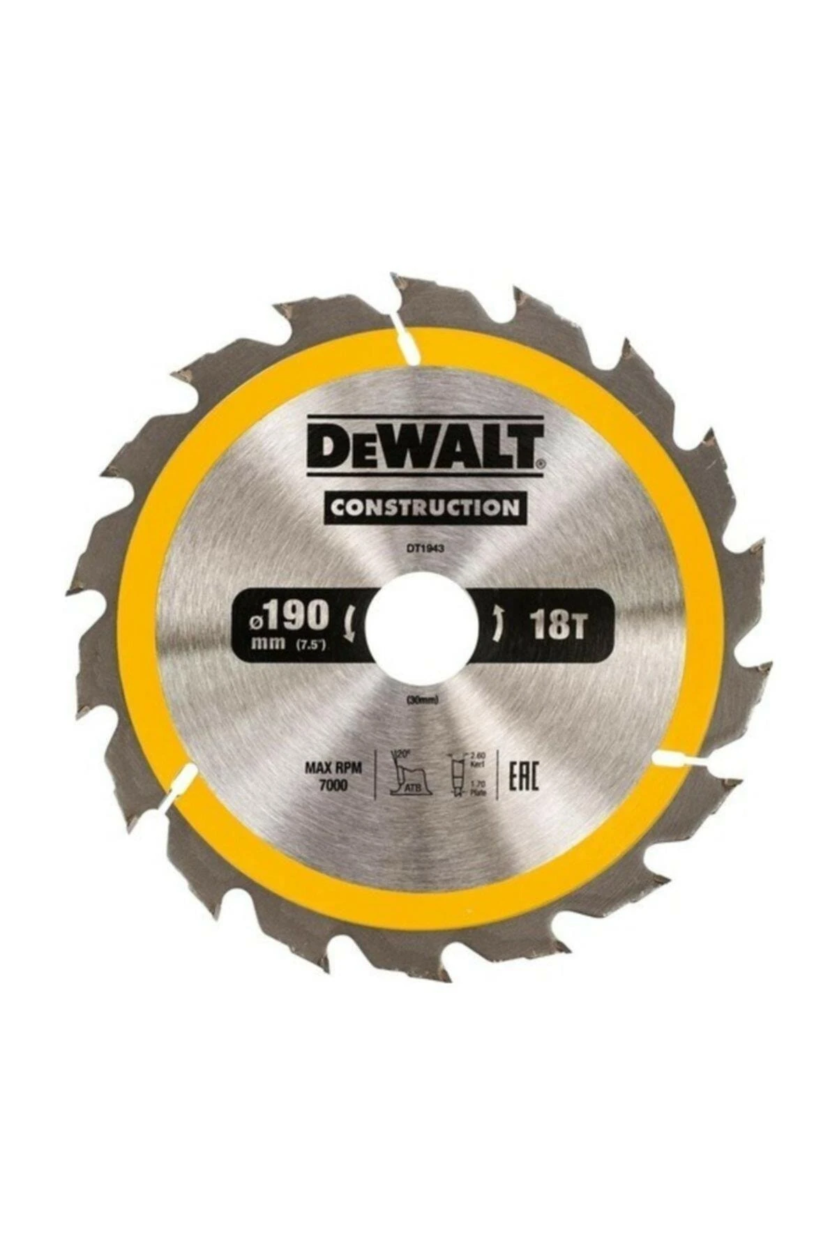 Dt1945 Daıre Testere Bıçağı Ahşap Kesım Ø190 Mm 40 Dış