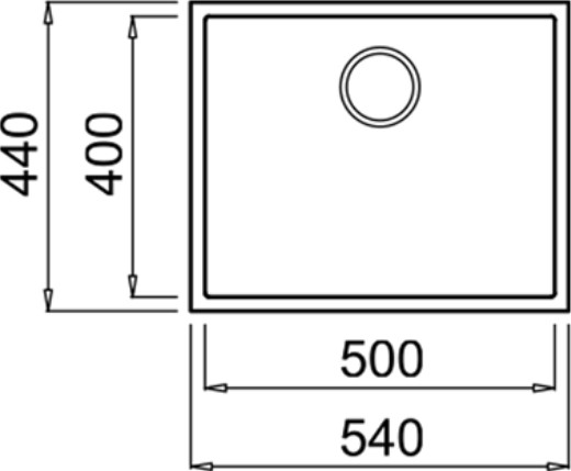SQUARE 50.40 TG STONE GREY Tezgahaltı Granit Eviye Gri 50 cm 115230021