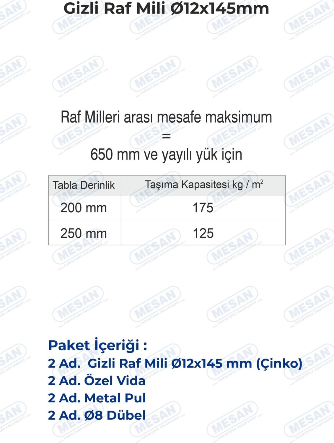 Gizli Raf Taşıyıcı 12X145MM Ahşap (0029)