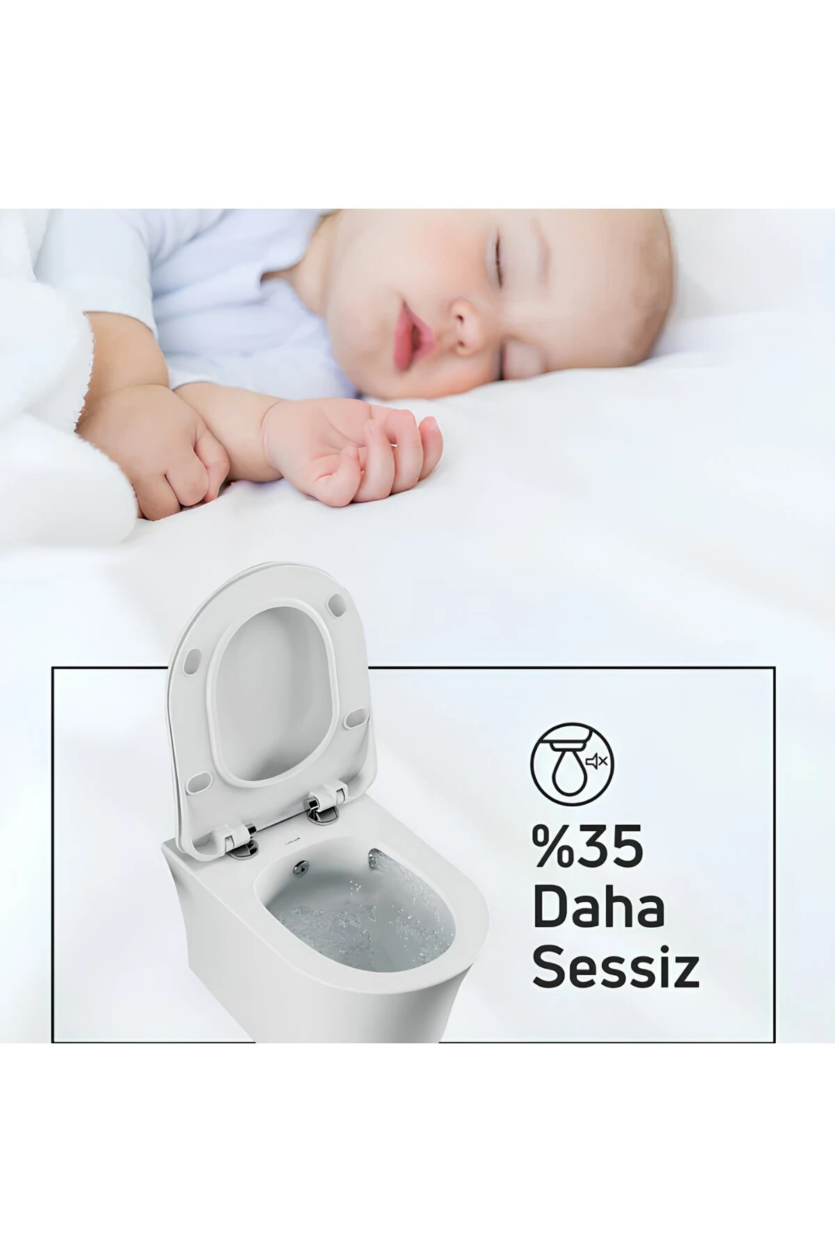 Nora Vortex Beyaz Asma Klozet NO323, Nora Duck Duroplast Yavaş Kapak