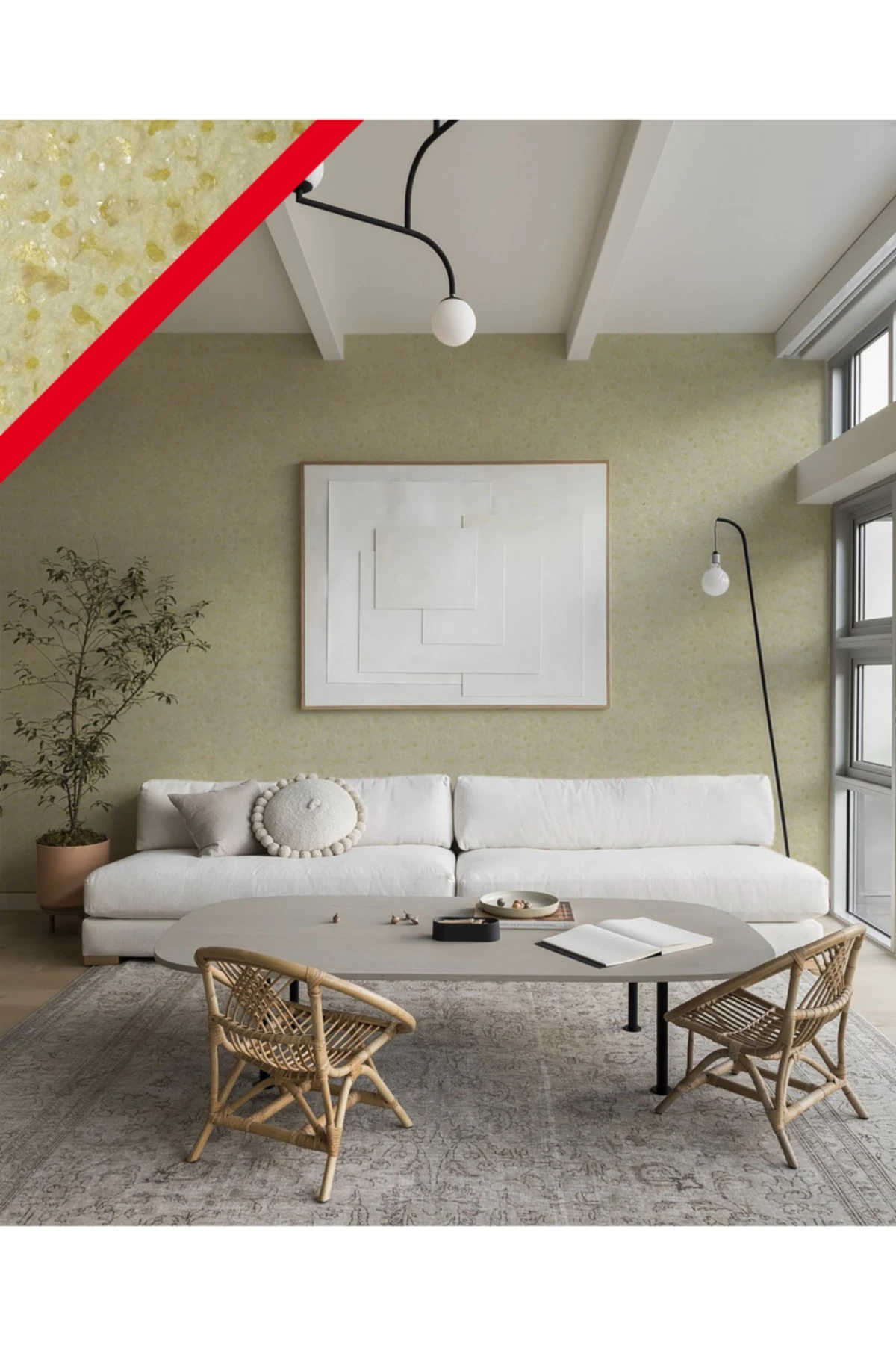 Enerjik Isı Ve Ses Yalıtımlı Ipek Sıva Manolya Serisi - Mnl 007 Güneş Sarısı