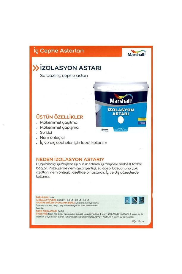Izolasyon Astarı 0.75 Lt