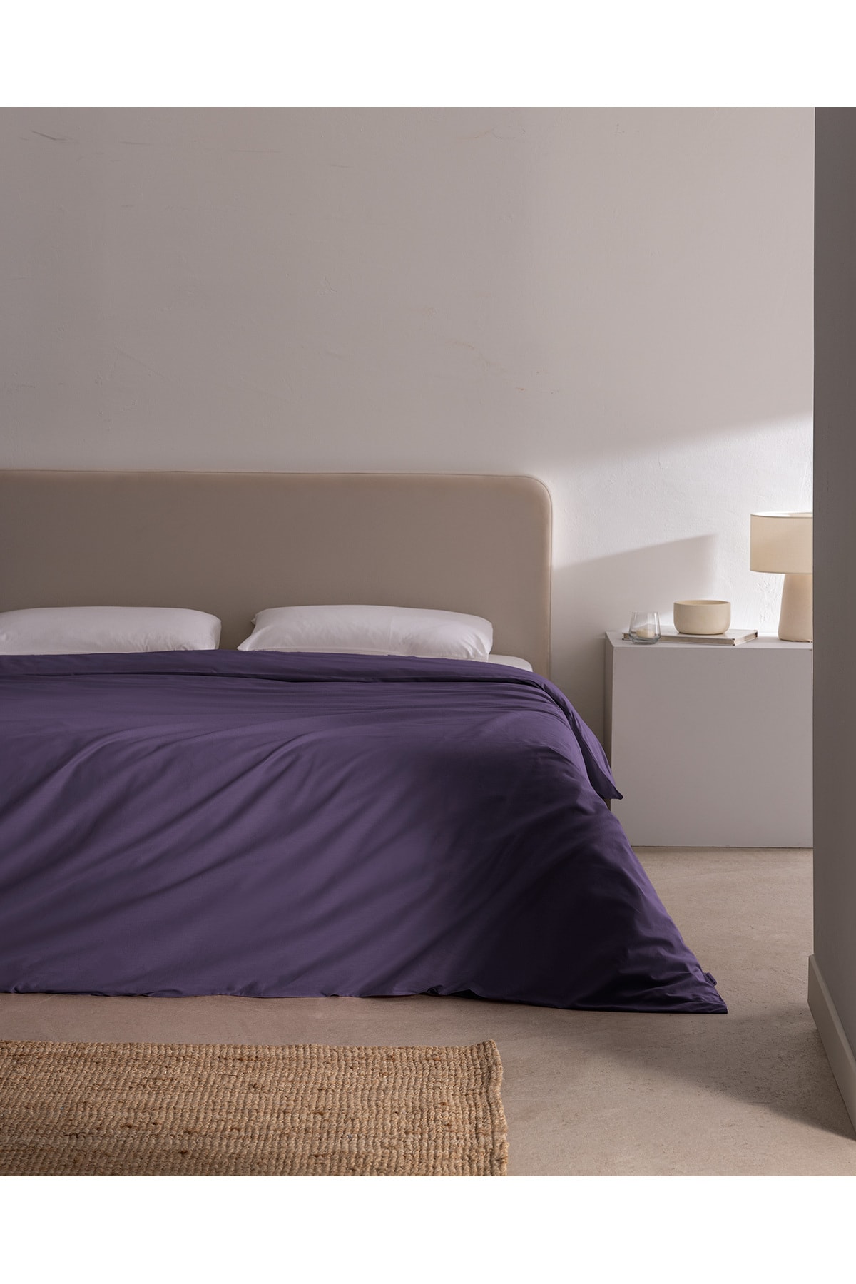 Manon King Size %100 Pamuk Ranforce Düz Nevresim - Mor