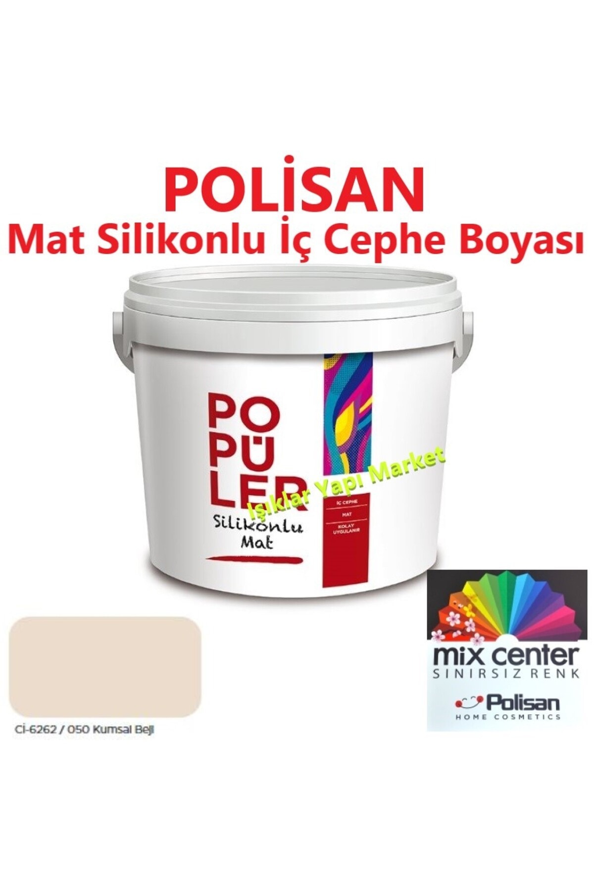 POLİSAN Popüler Silikonlu-iç Cephe Duvar Boyası--kumsal Beji