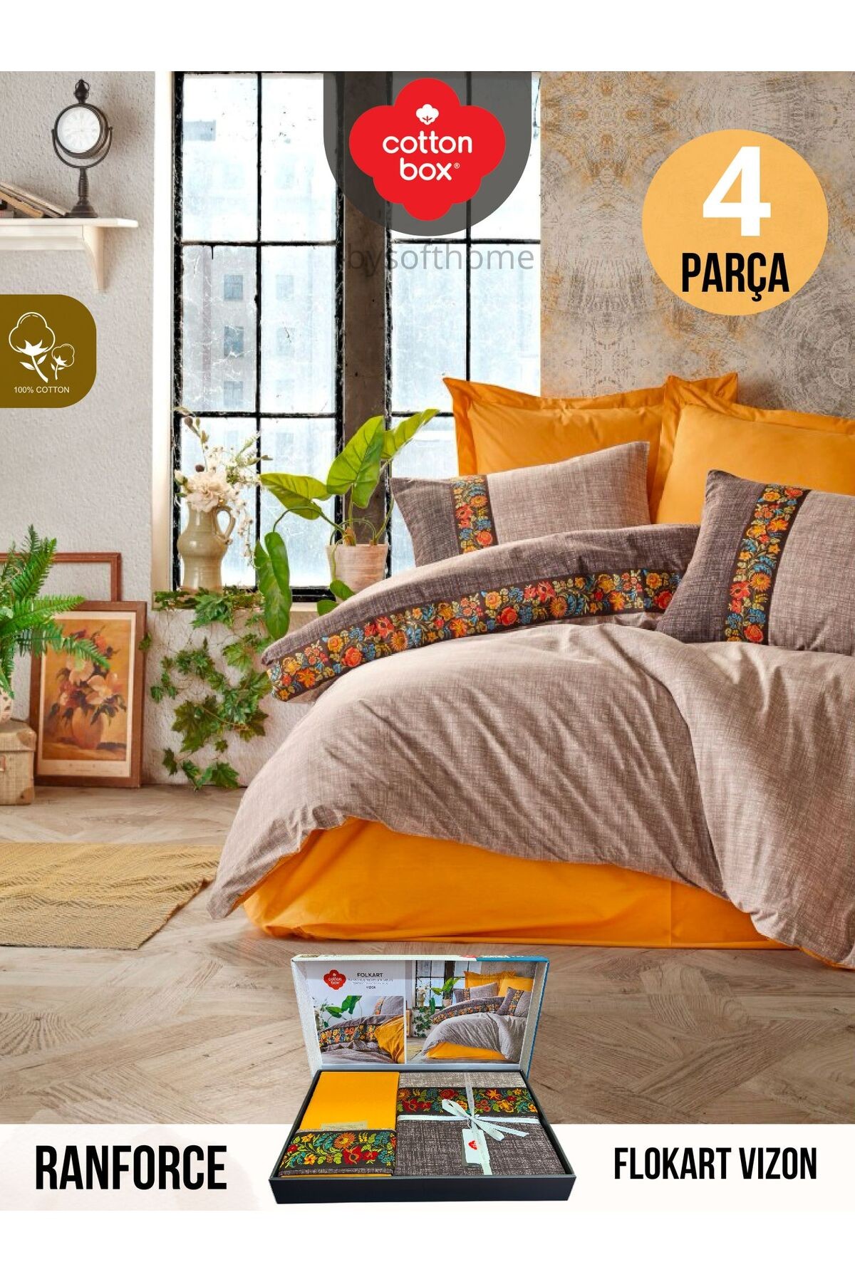 FOLKART VIZON Ranforce Çift Kişilik Nevresim Takımı %100 Pamuk