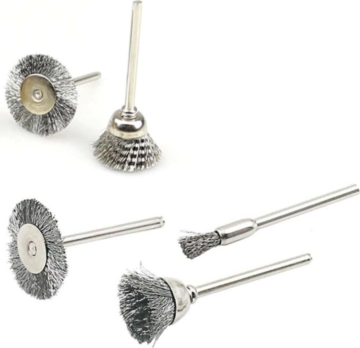 Dremel Proxxon Uyumlu 5 Parça Çelik Tel Fırça Seti Pas Kir Temizleme Zımparalama Kalıpçı Seti