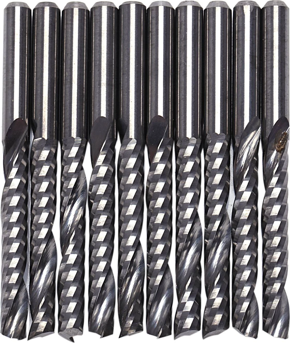 10 Adet Cnc Freze Uçları 3.175 x 22MM Tek Flüt Spiral Karbür (Yurt Dışından)