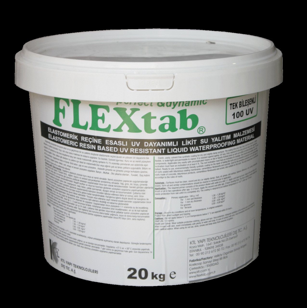 FLEX1AK Elastomerik Reçine Esaslı Uv Dayanımlı Su Yalıtım Malzemesi