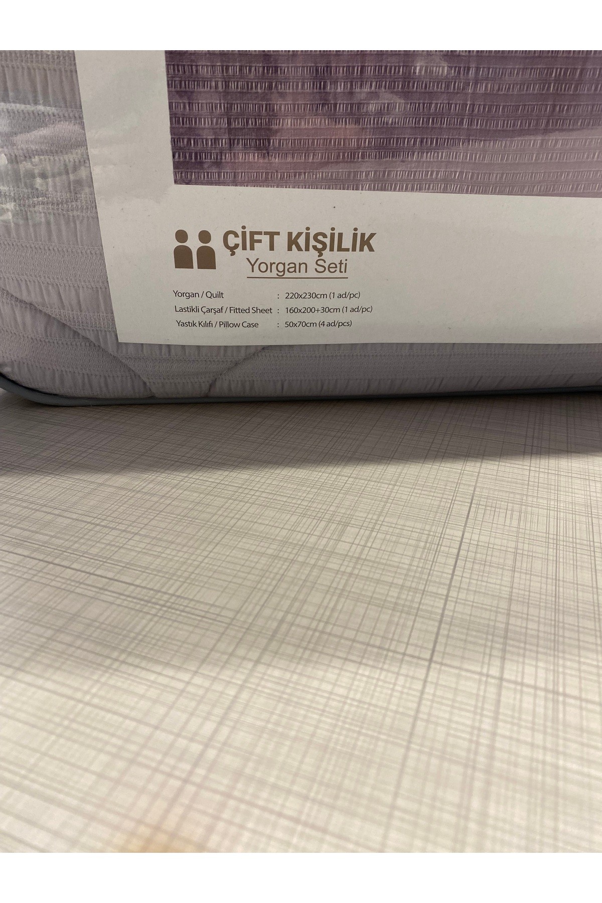 Emboss Fitilli Gofreli Marble Çift Kişilik Uyku Seti
