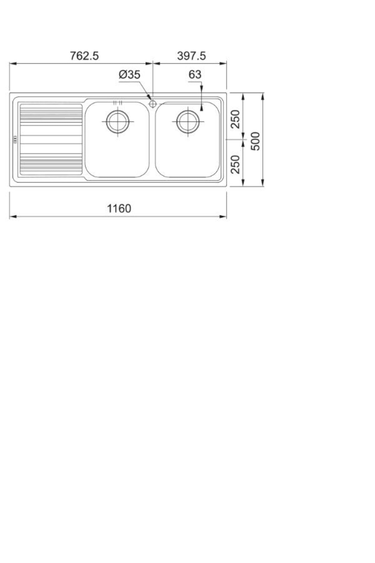 İnox Logica Line Llx 621 Çift Gözlü Sol Damlalıklı Eviye (101.0150.821)