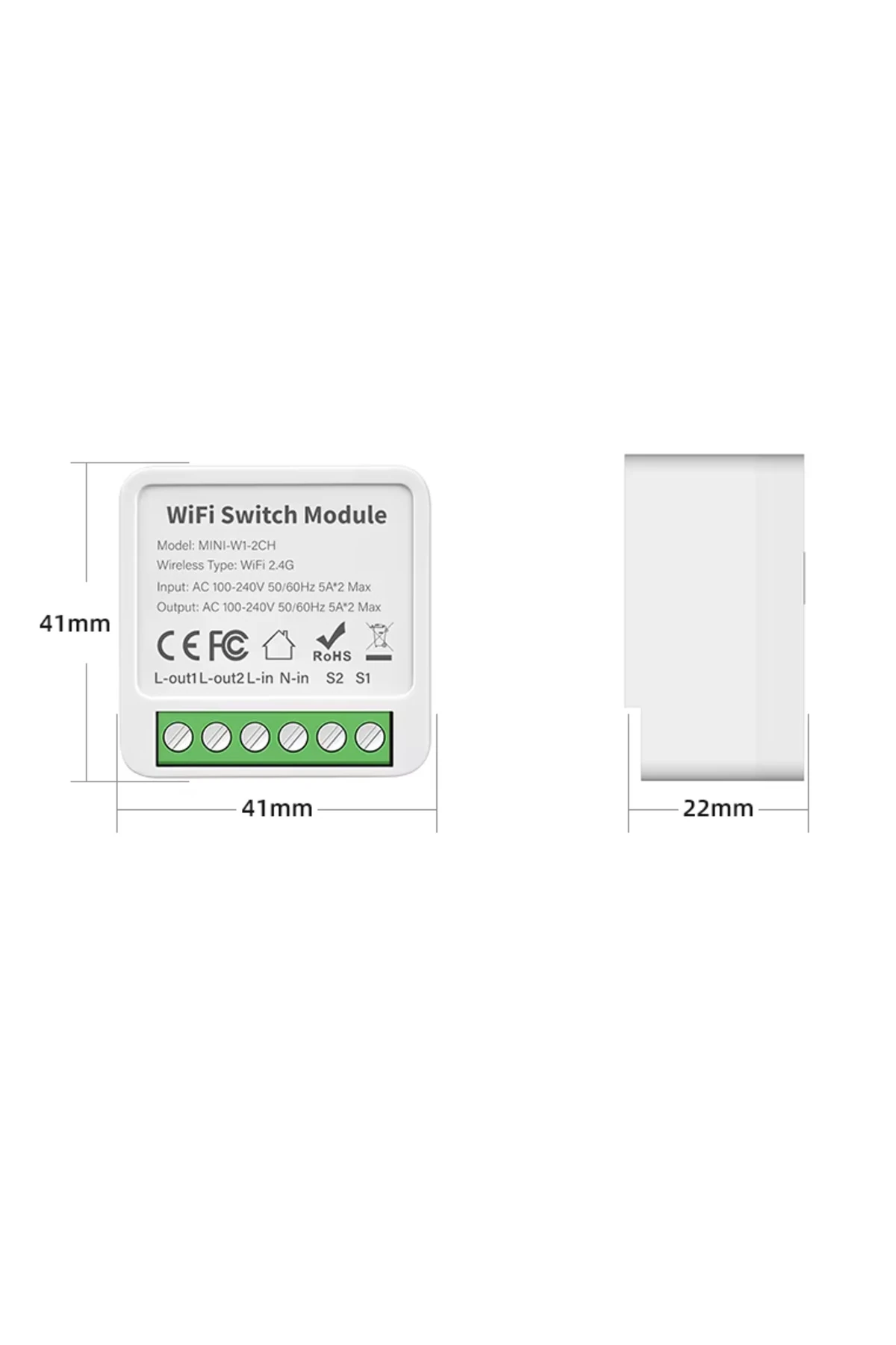 Akıllı Anahtar 2 Çıkış Mini Smart Switch Panjur Kepenk Ileri Geri Motor Kontrol