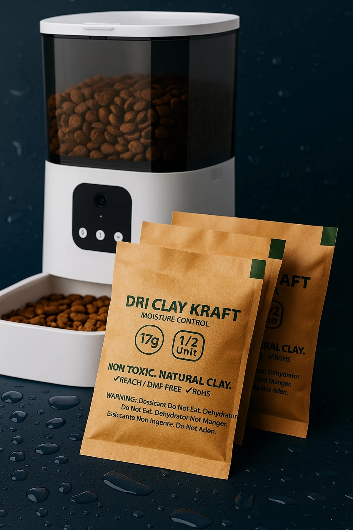 Dri Clay Kraft Paket Nem Alıcı Küf Önleyici-mama Kabı Nem Alıcı 17gr 50 Adet(TOKSİN IÇERMEZ)
