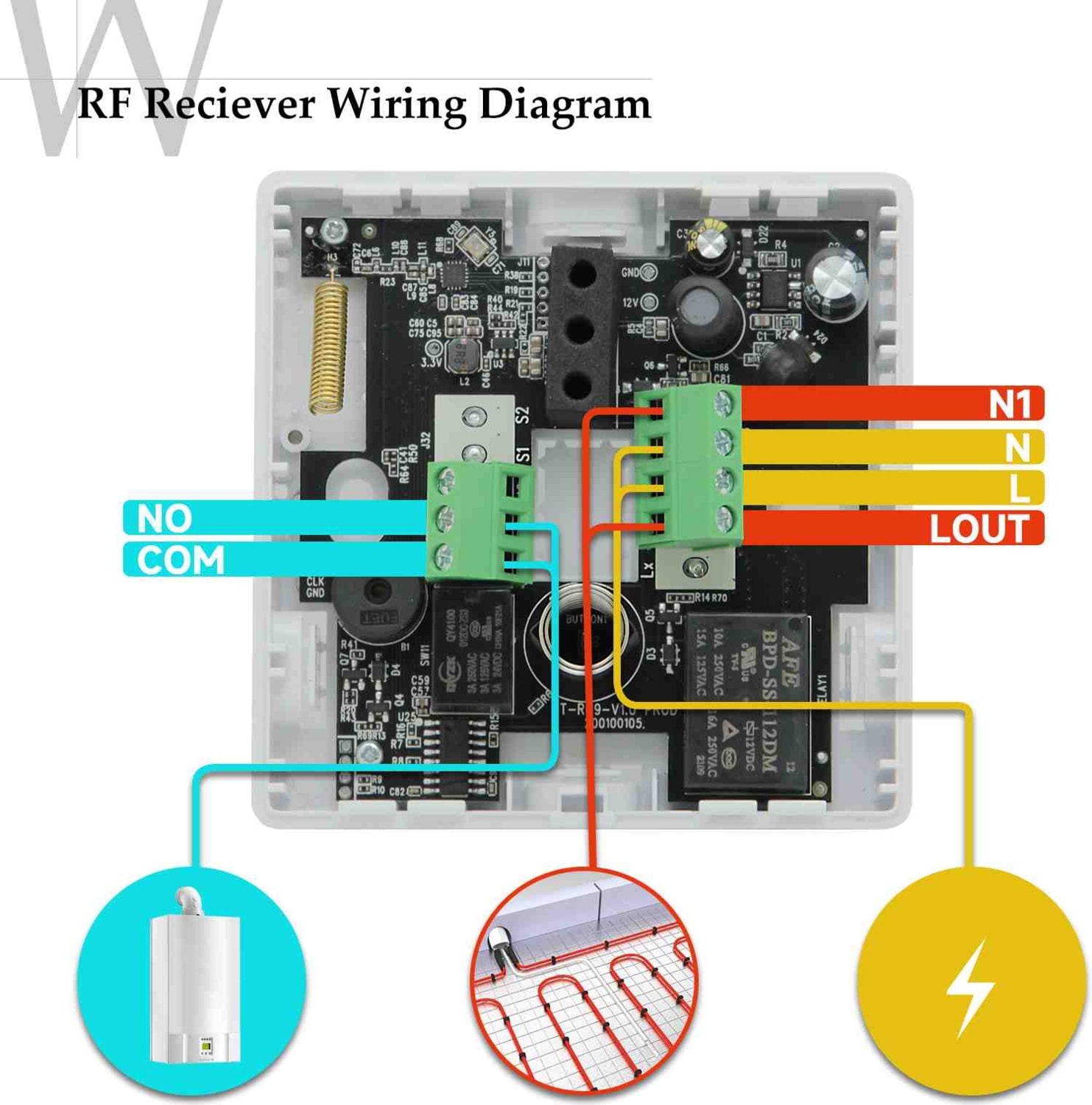 Tuya Destekli Akıllı Wifi Rf 3 Amper Kombi Termostat Anahtar