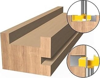 Düz Kesici Kılavuz 6 mm Uçları Ahşap Freze İçin 6X7.94X40X46 Ahşap Yönlendirici Bit 1/4 "6mm Shank 4 Kenar T Tipi Planya Kesici Ağaç İşleme Aleti Ahşap Endüstriyel Sınıf Freze