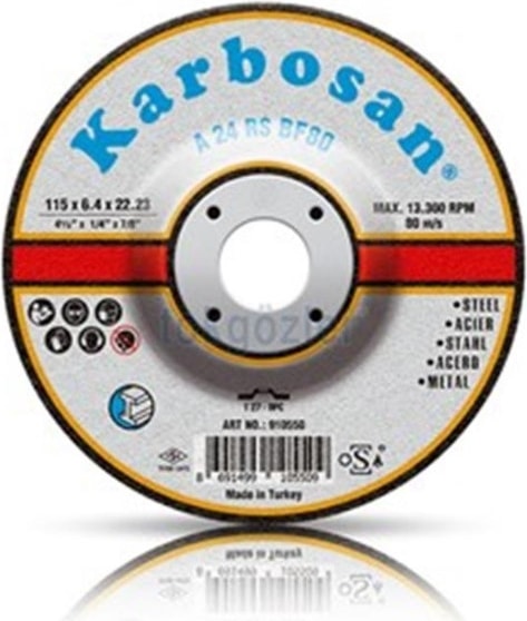 KARBOSAN Metal (Nk) Taşlama Taşı 180X6.4X22.23 mm (10'lu Paket)