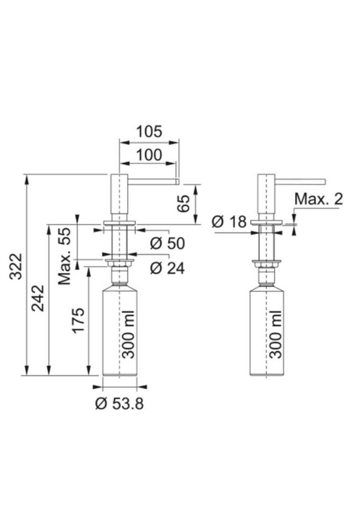 Maris Mrg 210/110-72 Avena Granit Eviye + Active Plus Doccia 2.0 Armatür + Comfort Sıvı Sabun