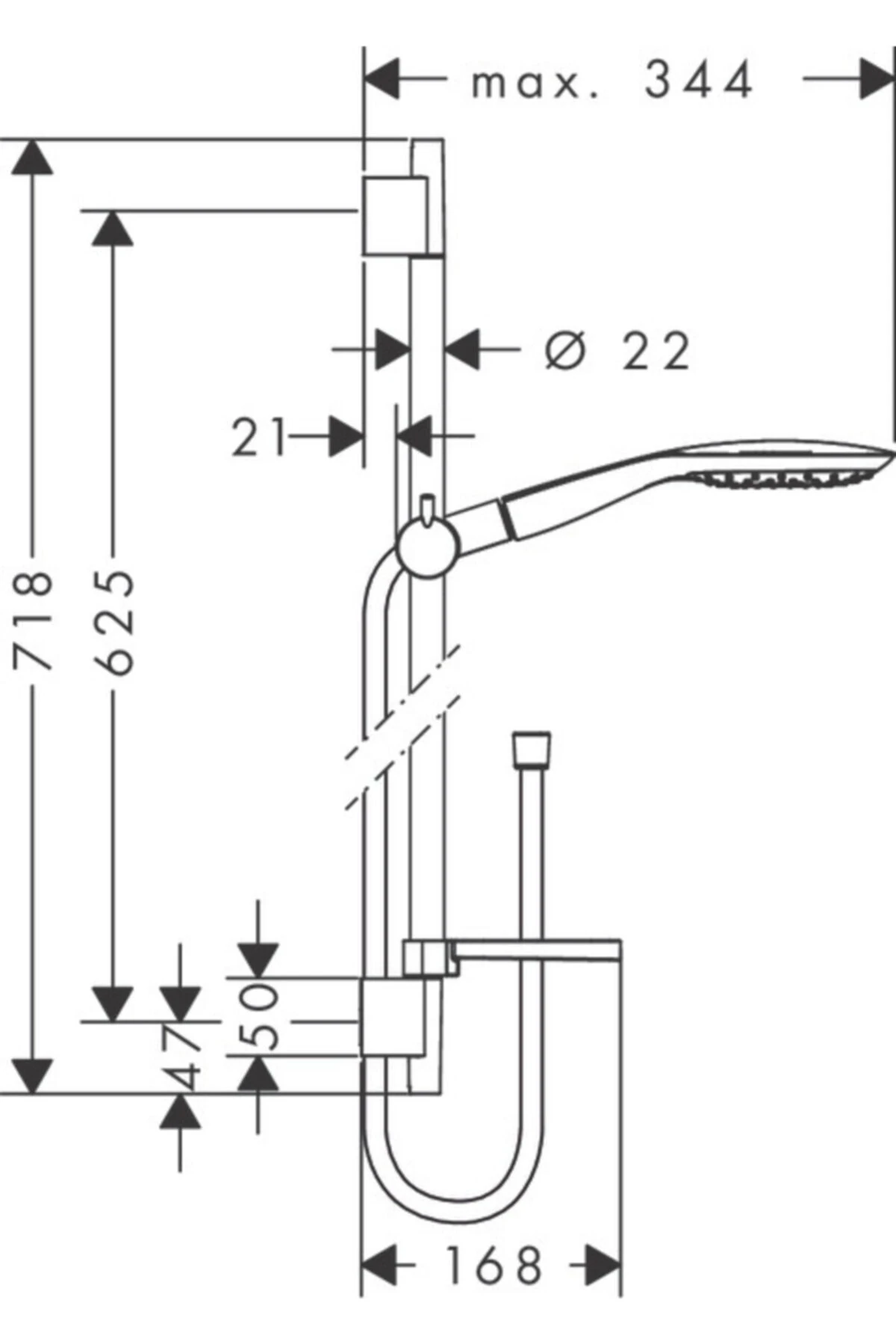 Dus Setı 150 3jet 65cm Dus Barı Sabunluk Ile Krom