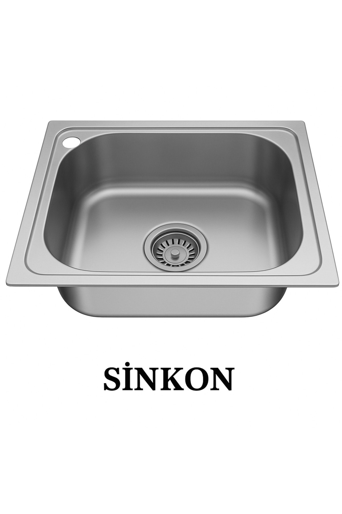 Paslanmaz Tezgah Üstü Krom Evye 40X50 Ankastre Eviye Sol Delikli