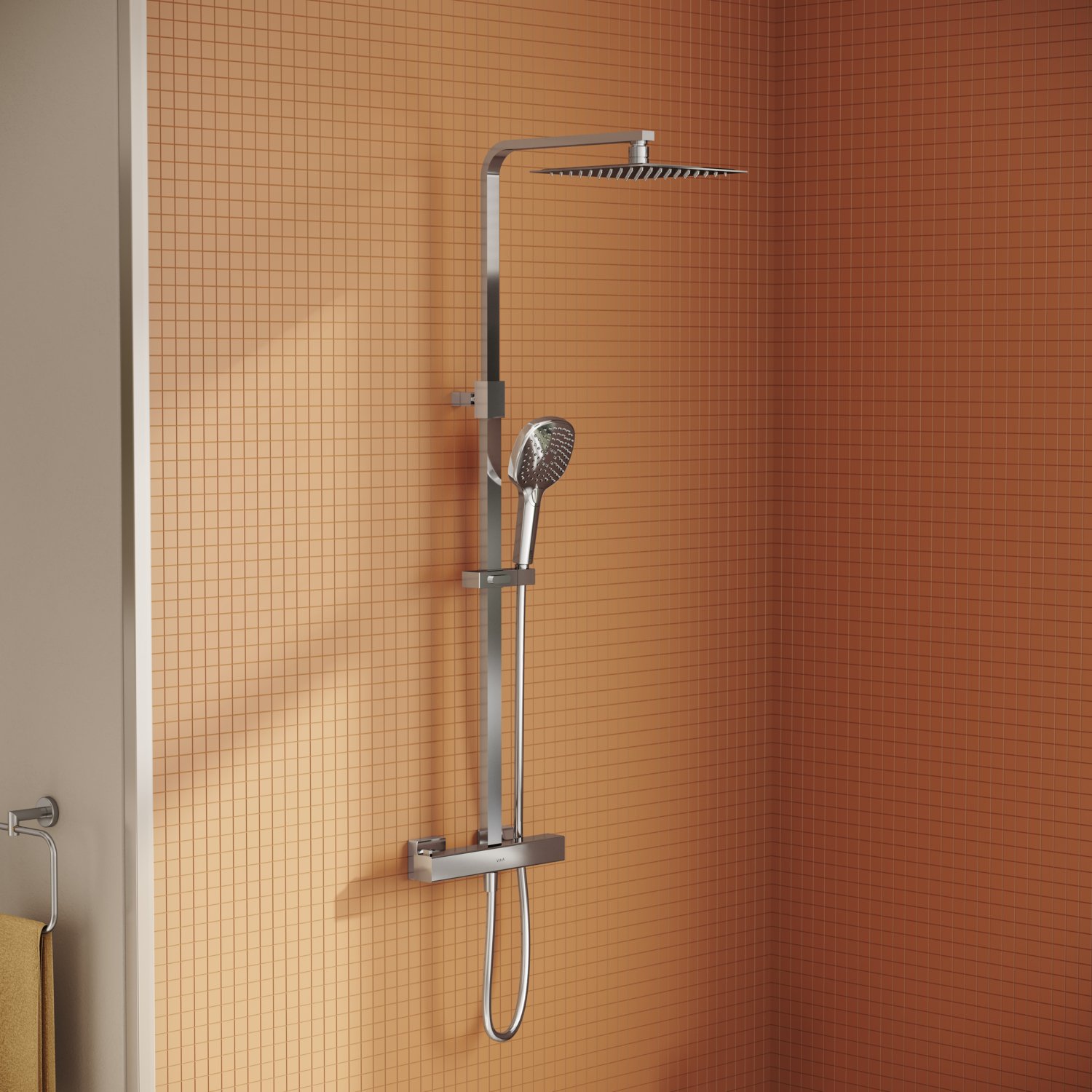 AquaHeat Bliss S 230 A47202 Termostatik Duş Sistemi, Krom