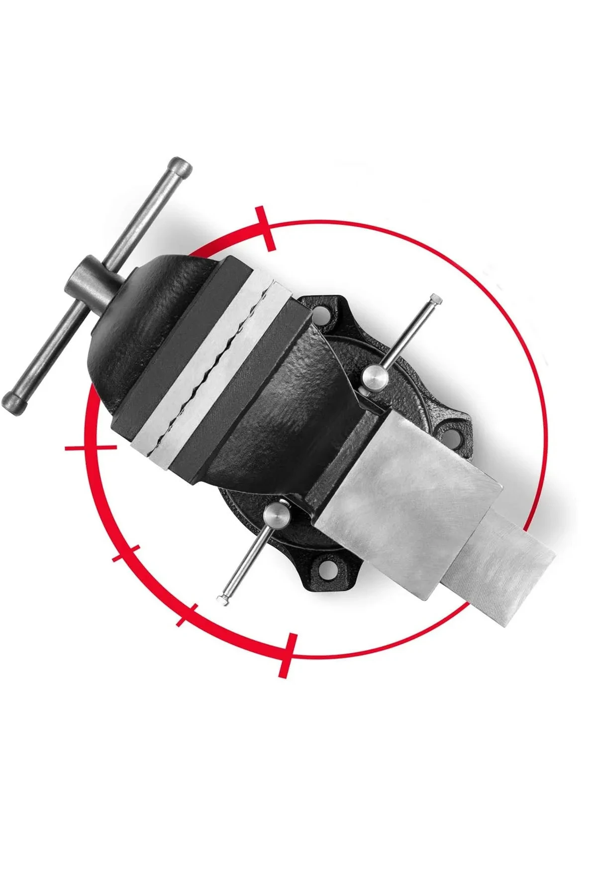 Alman Modeli Pro Çelik Kol 150 Mm 4" 360" Dönerli Taban Dövme Çelik Sabit Tezgah Masa Mengenesi...