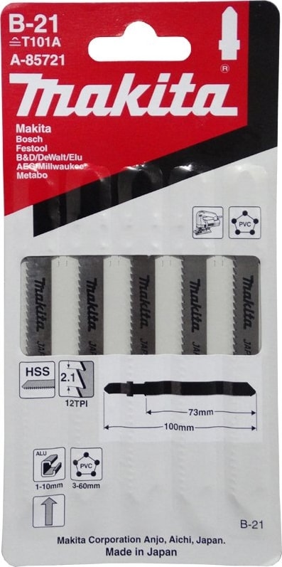 A-85721 Dekupaj Testere Bıçağı - Sert Plastik ve Alüminyum Kesim