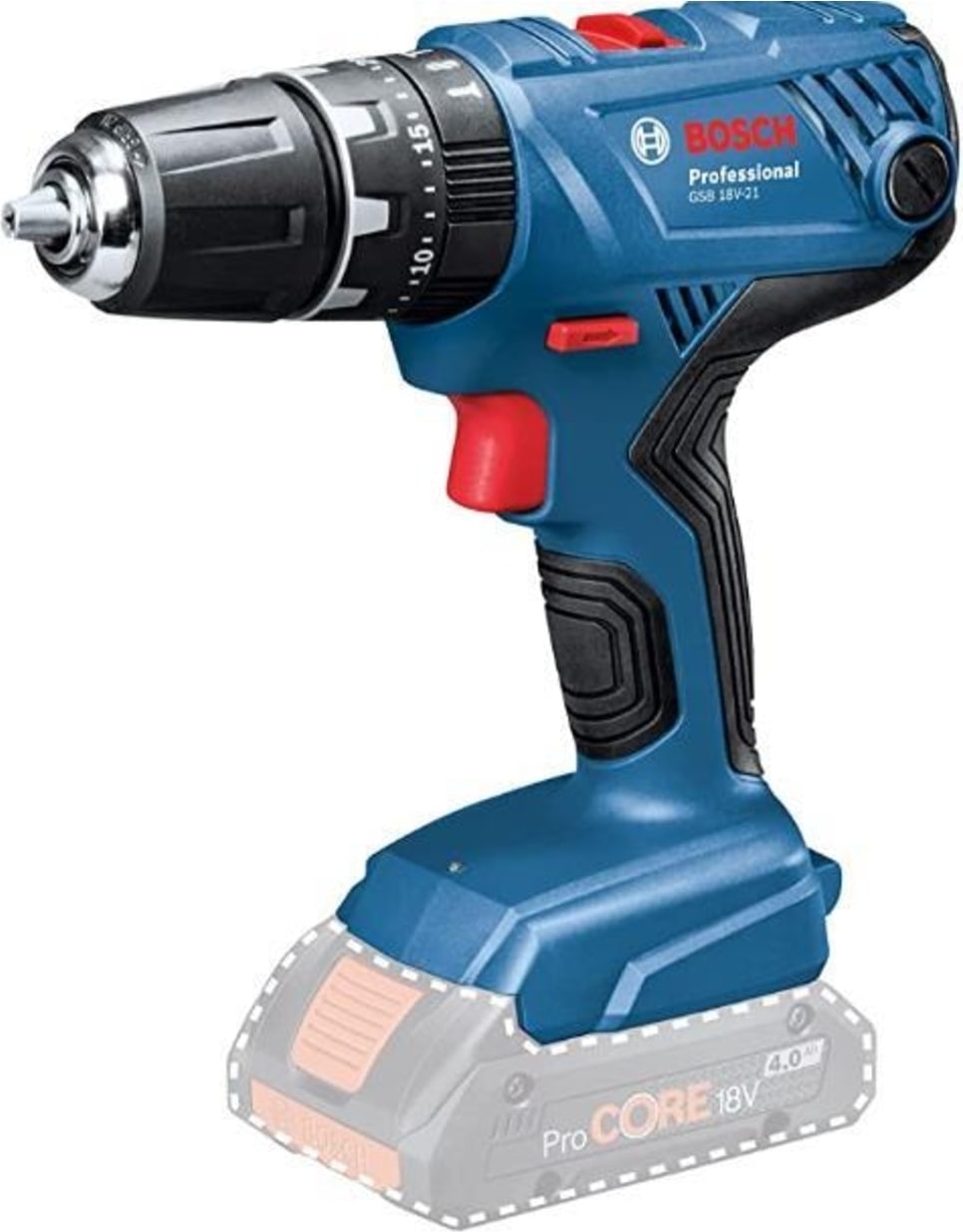 BOSCH Professional 18V Li-Ion Akülü Darbeli Delme Vidalama, 55Nm Tork, 13mm Mandren, LED Işıklı, Solo Gövde, Profesyonel Kullanım