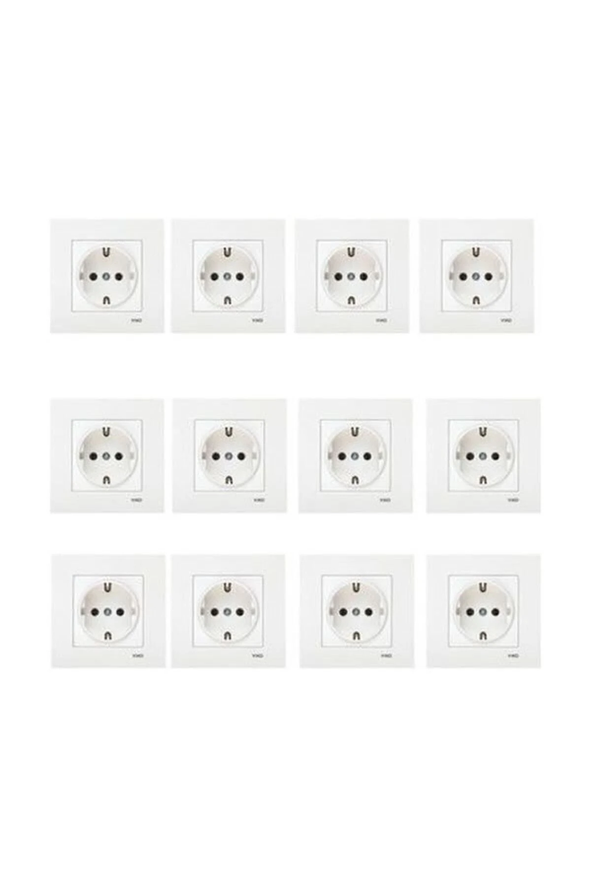 Karre Priz Çerçeve Dahil Beyaz 12 Adet