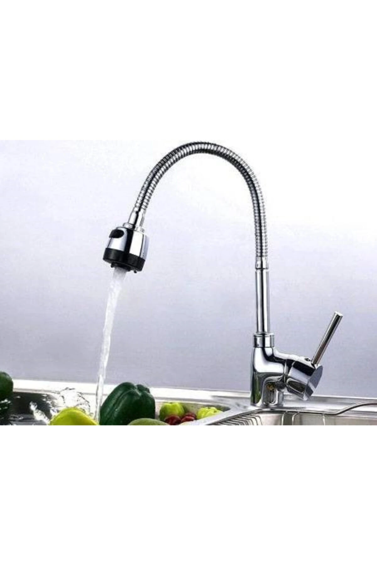 Mutfak Musluk Başlığı Oynar Başlıklı Spiral Krom Musluk Başlığı