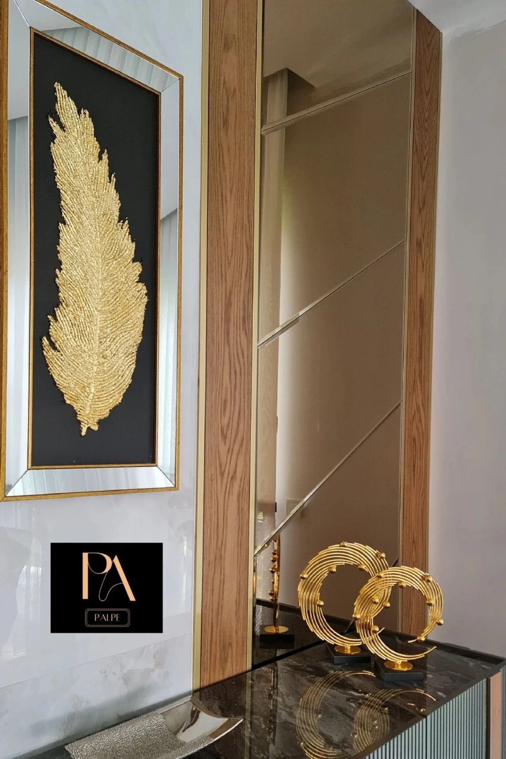 Gold Döküm Vidalı 2'li Ayaklı Metal Biblo Aksesuar Masa Konsol Orta Sehpa Dresuar Salon Ofis Dekoru