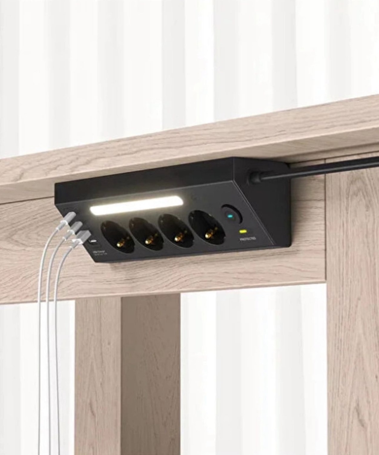 Termal Akım Korumalı 4 PRİZ 2 USB 2 Type-C Girişli Çocuk Kilitli Gece Lambalı 2m Uzatma Kablolu Priz